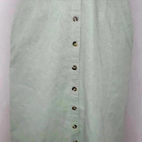 Appleseeds Petites Vintage Sage Green Dress Button Down‎ Size 6P - Picture 2 of 9